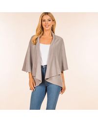 TRUEDAMES - Open Front Solid Wrap Poncho - Lyst