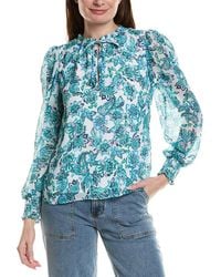 Cece - Smocked Cuff Ruffle Blouse - Lyst