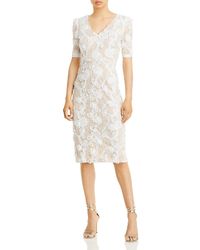 Aqua Lace High Neck Cocktail Dress in White | Lyst