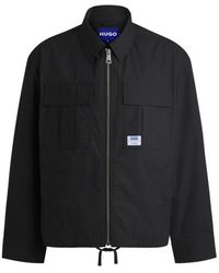 HUGO - Ripstop-Cotton Regular-Fit Jacket With Logo Label - Lyst