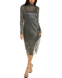 BCBGMAXAZRIA Metallic Midi Dress - Green