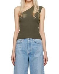 Agolde - Nessa Ribbed One-Shoulder Tank Top - Lyst