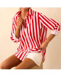 PROSPERINE® - Stripe Paula Button Front Top - Lyst