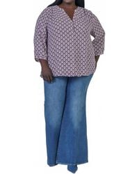NYDJ - Pintuck Button Down Blouse - Lyst
