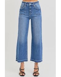 Risen - High Rise Crop Wide Jeans - Lyst