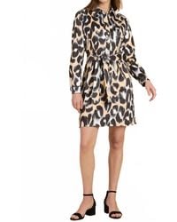 tyler boe - Ziva Faux Suede Dress Big Animal Print - Lyst