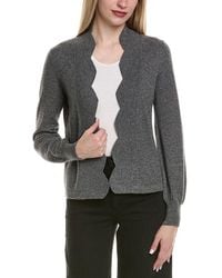 Sofiacashmere - Scallop Edge Cropped Wool & Cashmere-Blend Cardigan - Lyst