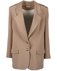 The Mannei - Cropped Silk Jacket With Classic Lapel - Lyst