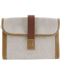 Hermès - Jige Canvas Clutch Bag (pre-owned) - Lyst