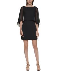 Calvin Klein - Chiffon Cape Cocktail And Party Dress - Lyst