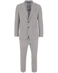 Brian Dales - Light Wool Suit With Single-Breasted Blazer And Wide-Leg Trousers - Lyst