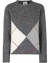 Semicouture - Keira Argyle Pattern Ribbed Hem Knit Sweater - Lyst