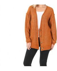 Zenana - Melange Button Down Cardigan - Lyst