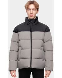 Rokka&Rolla - Solid Puffer Coat Stand Up Collar Jacket - Lyst
