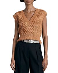 Rag & Bone - Elizabeth Wool Blend Cropped Sweater Vest - Lyst