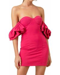 Line & Dot - Robin Off The Shoulder Mini Dress - Lyst