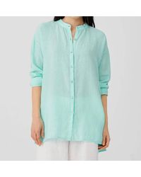 Eileen Fisher - Garment-dyed Organic Handkerchief Linen Shirt - Lyst