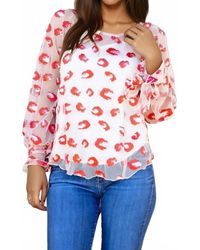 Eva Franco - Cheetah Mash Embroidered Top - Lyst