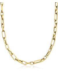 Ross-Simons - Italian 18kt Yellow Cable And Paper Clip Link Necklace - Lyst