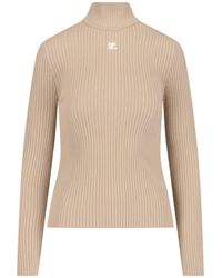Courreges - Ribbed Viscose Blend Turtleneck - Lyst