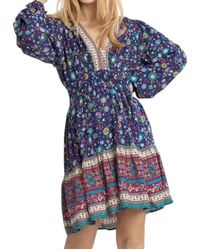 Umgee - Floral Border Print Babydoll Dress - Lyst