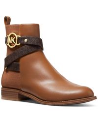 MICHAEL Michael Kors - Rory Faux Leather Logo Ankle Boots - Lyst