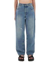 Moschino - Relaxed Fit High-Waisted Wide Leg Jeans - Lyst