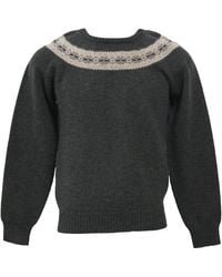 Jil Sander - Knitted Chest Pattern Detail Crewneck Sweater - Lyst