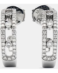 Messika - Move Pave Hoop Diamond 18k Gold Earrings - Lyst