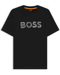 BOSS - Regular-Fit Cotton T-Shirt With Logo Artwork - Lyst