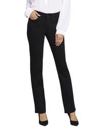 NYDJ - Petite Marilyn Black Straight Leg Jean - Lyst