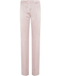 ANDAMANE - Gladys Textured Satin Flared Viscose-Blend Pants - Lyst