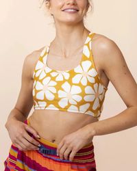 Nanis - Cross Up Top Solis Daisy Print Scoop Neck Crop Swimwear Dsgl1042 - Lyst
