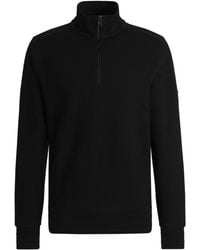 BOSS - Mercerized-Cotton Regular-Fit Sweatshirt With Logo Patch - Lyst