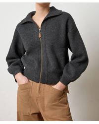 Lilla P - Zip Front Polo Cardigan - Lyst