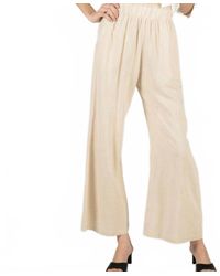 Before You - Linen Blend Wide Leg Pants - Lyst