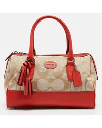 COACH - / Signature Canvas And Leather Haley Satchel - Lyst