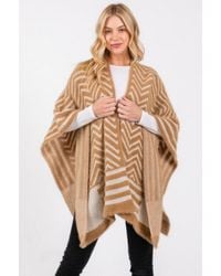 TRUEDAMES - Fuzzy Chevron Pattern Ruana - Lyst