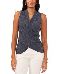 Msk - Petites Glitter V-Neck Wrap Top - Lyst