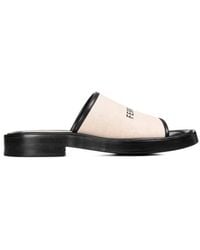 Ferragamo - Logo Canvas Slide Sandals - Lyst