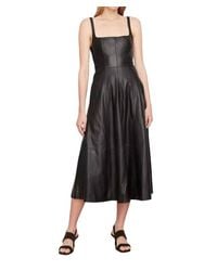 Vince - Square Neck Leather Dress - Lyst