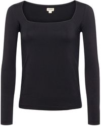 L'Agence - Kinley Long Sleeve Square Neck Top - Lyst