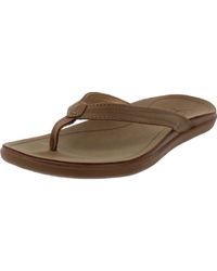 Olukai - Aukai Leather Slip On Thong Sandals - Lyst
