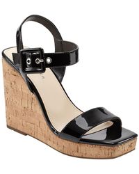 Marc Fisher - Lukey Patent Ankle Strap Wedge Sandals - Lyst