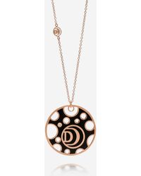 Damiani - Ssima 18k Rose Gold And Ceramic Diamond Pendant Necklace - Lyst