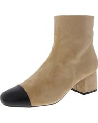 On 34th - Janette Faux Suede Block Heel Booties - Lyst