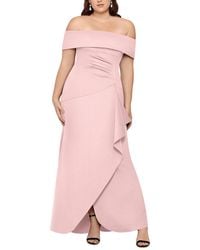 Xscape - Plus Off-The-Shoulder Ruched Evening Dress - Lyst