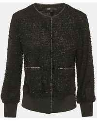 Maje - Stretch Knit Crop Zip Up Jacket - Lyst