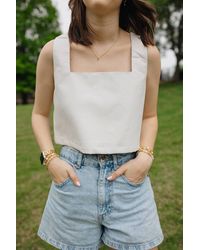BuddyLove - Manning Vegan Leather Cropped Tank Top - Lyst