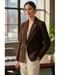 Infinity Leather - Soft Goat Suede Leather Blazer Jacket-Horizon - Lyst